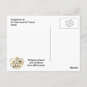 Skulpturen von St. Clare und St. Francis Assisi Postkarte (Rückseite)