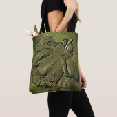 Skulptureneffekt Grüne Rosenknospe Blumenkunst Tasche (Von Nahem)
