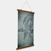 Skulptureneffekt Silver Rosenknospe Blume Art Wandteppich Mit Holzrahmen (Gewinkelt)