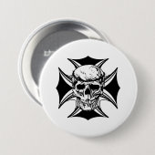 Skulpturenkralle Cross Goth Biker Art Button (Vorne & Hinten)