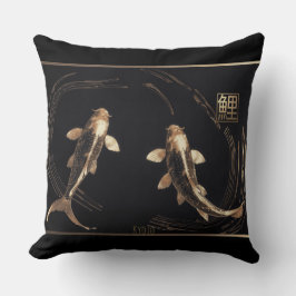 Skulpturierte Kupfer Metal Koi Swirl Kissen