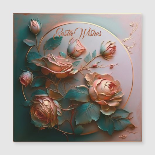 Skulpturierte Rose Magnetkarte (Vorderseite)