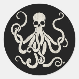 Skultopus Runder Aufkleber