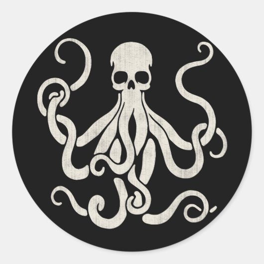 Skultopus Runder Aufkleber (Vorderseite)