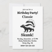 Skunk Animal Funny Birthday Einladung (Vorderseite)