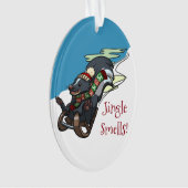 Skunk auf einem Schlitten Jingle riecht! Weihnacht Ornament (Vorderseite)