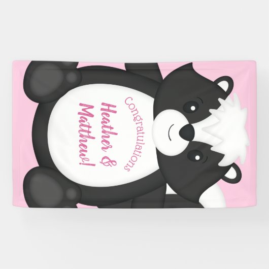 Skunk Baby Dusche Pink Banner (Horizontal)
