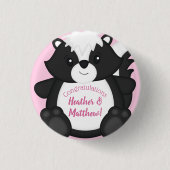 Skunk Baby Dusche Pink Button (Vorderseite)