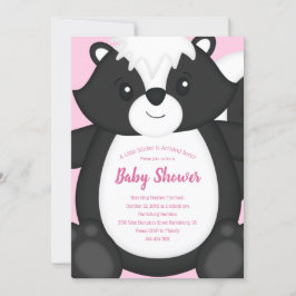 Skunk Baby Dusche Pink Einladung