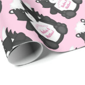 Skunk Baby Dusche Pink Geschenkpapier (Rolleneckpunkt)