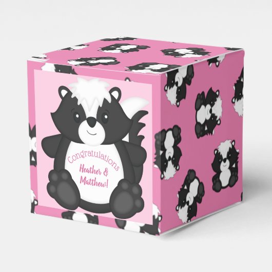 Skunk Baby Dusche Pink Geschenkschachtel (Vorderseite)