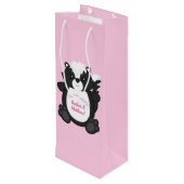 Skunk Baby Dusche Pink Geschenktüte Für Weinflaschen (Rückseite Schrägansicht)