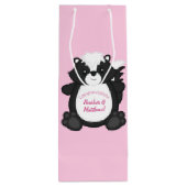 Skunk Baby Dusche Pink Geschenktüte Für Weinflaschen (Rückseite)