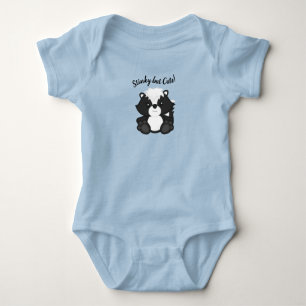 Skunk Baby Shower Blue Baby Strampler