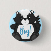 Skunk Baby Shower Blue Button (Vorderseite)