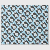 Skunk Baby Shower Blue Geschenkpapier (Flach)