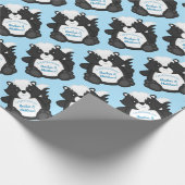 Skunk Baby Shower Blue Geschenkpapier (Ecke)