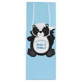 Skunk Baby Shower Blue Geschenktüte Für Weinflaschen (Vorderseite)