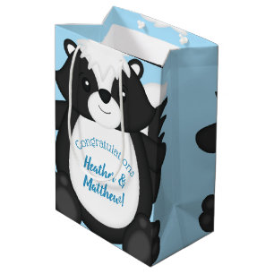 Skunk Baby Shower Blue Mittlere Geschenktüte
