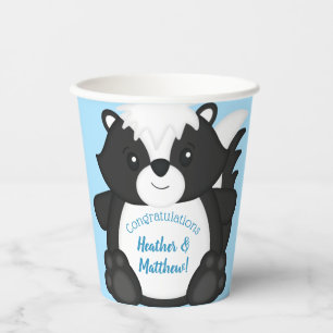 Skunk Baby Shower Blue Pappbecher