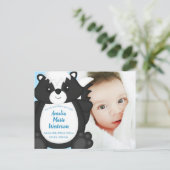 Skunk Baby Shower Blue Postkarte (Stehend Vorderseite)