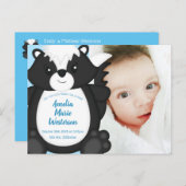 Skunk Baby Shower Blue Postkarte (Vorne/Hinten)