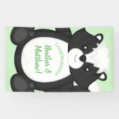 Skunk Baby Shower Green Banner (Horizontal)