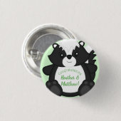 Skunk Baby Shower Green Button (Vorne & Hinten)