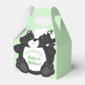 Skunk Baby Shower Green Geschenkschachtel (Rückseite)