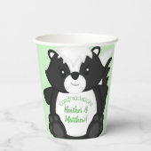 Skunk Baby Shower Green Pappbecher (Rückseite)