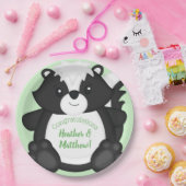 Skunk Baby Shower Green Pappteller (Party)