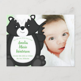 Skunk Baby Shower Woodland Animals Postkarte