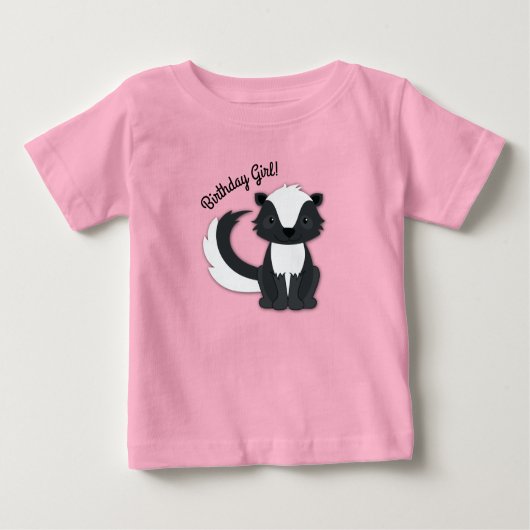 Skunk Birthday Girl Party Kids Baby T - Shirt (Vorderseite)
