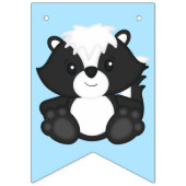 Skunk Birthday Party Blue Wimpelkette (Erste Fahne)