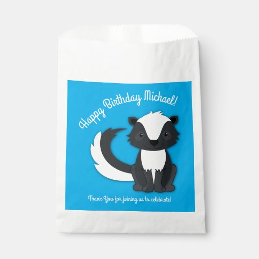 Skunk Birthday Party Geschenktütchen (Vorderseite)