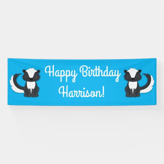 Skunk Birthday Party Kids Banner (Horizontal)