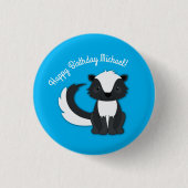 Skunk Birthday Party Kids Button (Vorderseite)