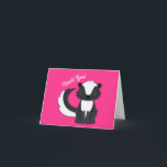 Skunk Birthday Party Kids Pink Card Karte<br><div class="desc">Feiern Sie den Geburtstag Ihres Kindes mit diesem bezaubernden Schnupfen Geburtstagsgeschenk! Ideal für eine Waldtierfeier,  oder einfach nur für ein Kind,  das Lieben in den Schotten! Ein Party zum 1. Geburtstag für ein Baby!</div>