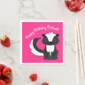 Skunk Birthday Party Kids Pink Napkins Serviette (Beispiel)