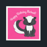 Skunk Birthday Party Kids Pink Napkins Serviette<br><div class="desc">Feiern Sie den Geburtstag Ihres Kindes mit diesem bezaubernden Schnupfen Geburtstagsgeschenk! Ideal für eine Waldtierfeier,  oder einfach nur für ein Kind,  das Lieben in den Schotten! Ein Party zum 1. Geburtstag für ein Baby!</div>