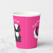 Skunk Birthday Party Kids Pink Paper Cups Pappbecher (Rechts)