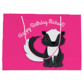 Skunk Birthday Party Kinder Pink Große Geschenktas Geschenktüte (Rückseite)