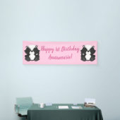 Skunk Birthday Party Pink Banner (Messeveranstaltung)