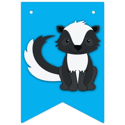 Skunk Birthday Party Wimpelkette (Erste Fahne)