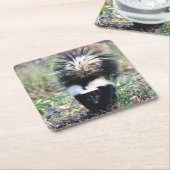 Skunk Black and White Rechteckiger Pappuntersetzer (angewinkelt)