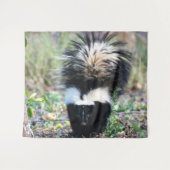 Skunk Black and White Wandteppich (Vorderseite (Horizontal))