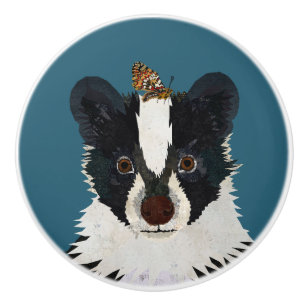 SKUNK & BUTTERFLY KERAMIKKNAUF