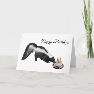 Skunk Cake Birthday Card Karte