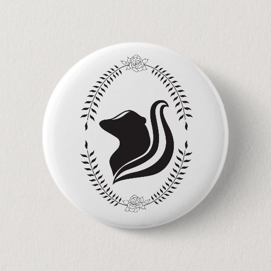 Skunk Cameo Silhouette Button (Vorderseite)