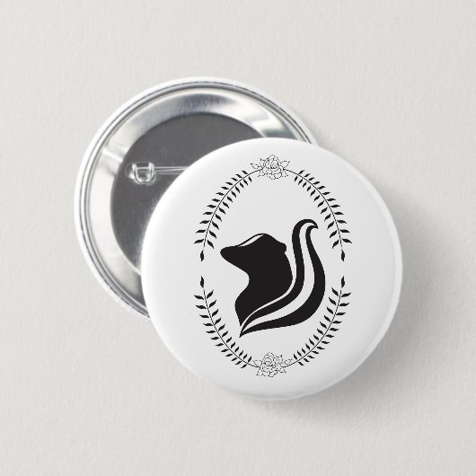 Skunk Cameo Silhouette Button (Vorne & Hinten)
